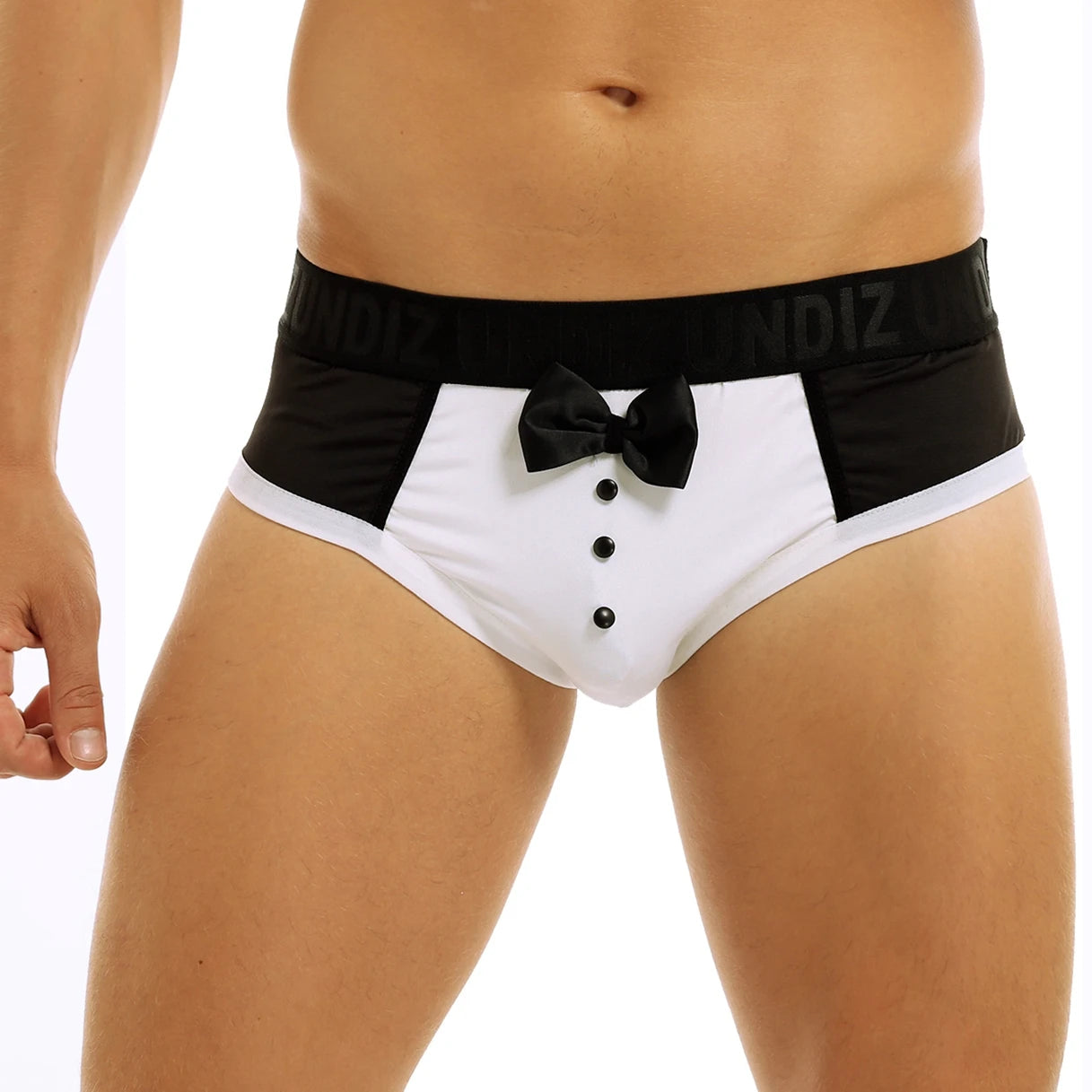 YiZYiF Sexy Gay Men's Soft Lingerie Cute Bow Tuxedo Briefs Jockstraps Underwear For Bachelor Fellowship Gentlemen's Party