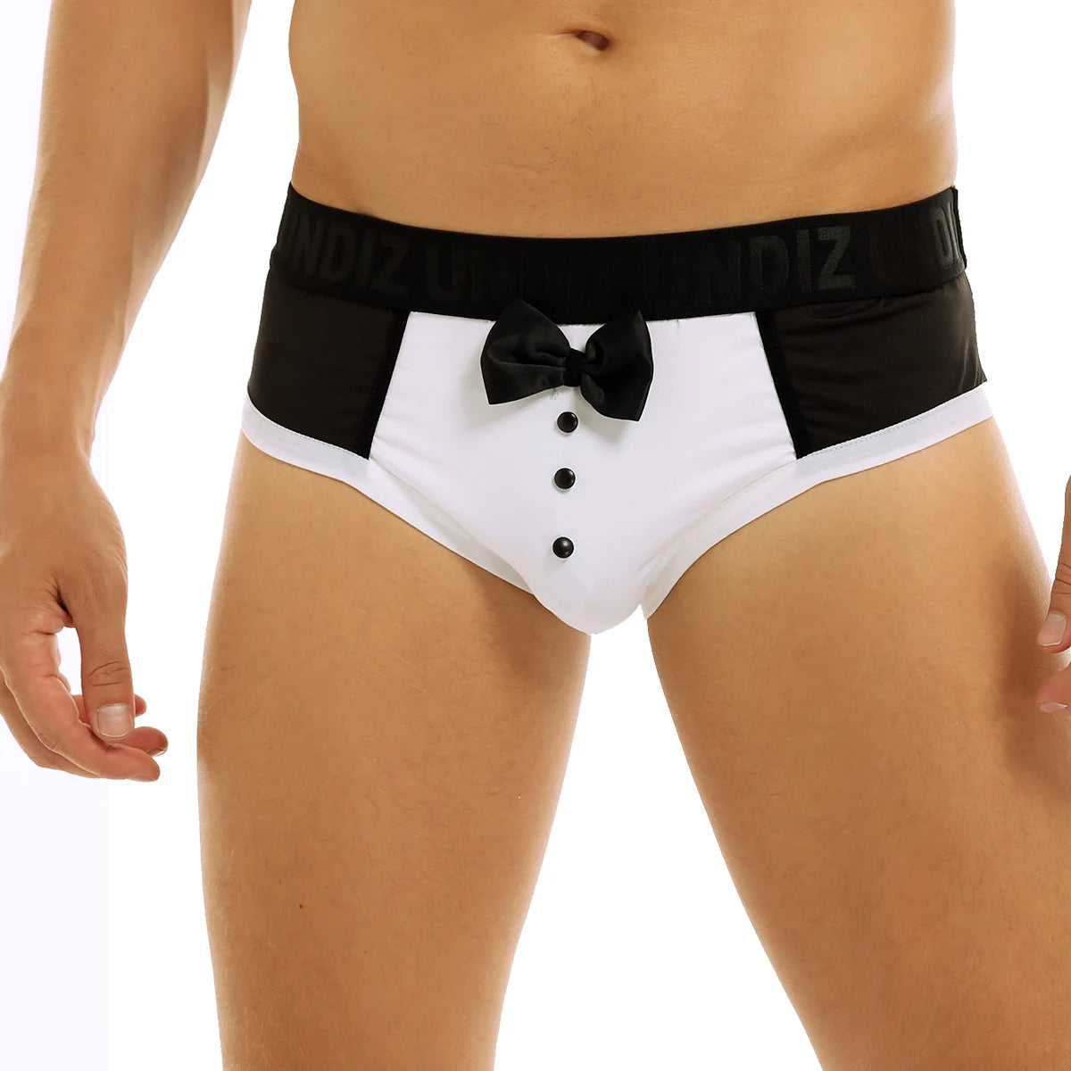 YiZYiF Sexy Gay Men's Soft Lingerie Cute Bow Tuxedo Briefs Jockstraps Underwear For Bachelor Fellowship Gentlemen's Party
