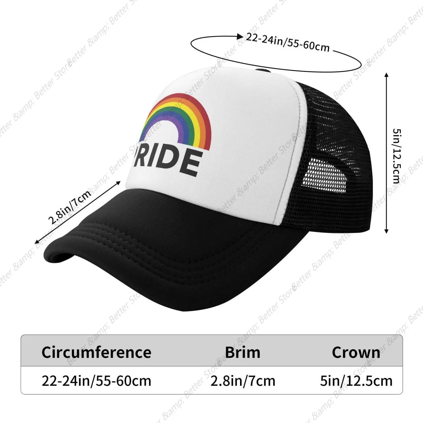 Pride Hat LGBT Baseball Cap Adjustable back