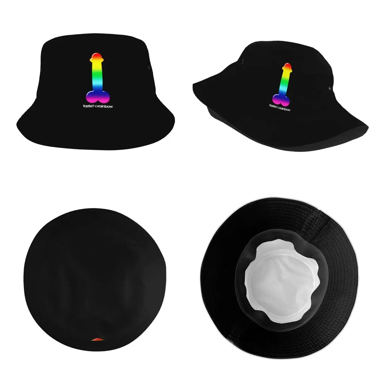 Men Bucket Hat Gay Rainbow Penis Dick Summer Beach Vacation Getaway Headwear Outdoor Fisherman Hats Ispoti Hat Dropshipping