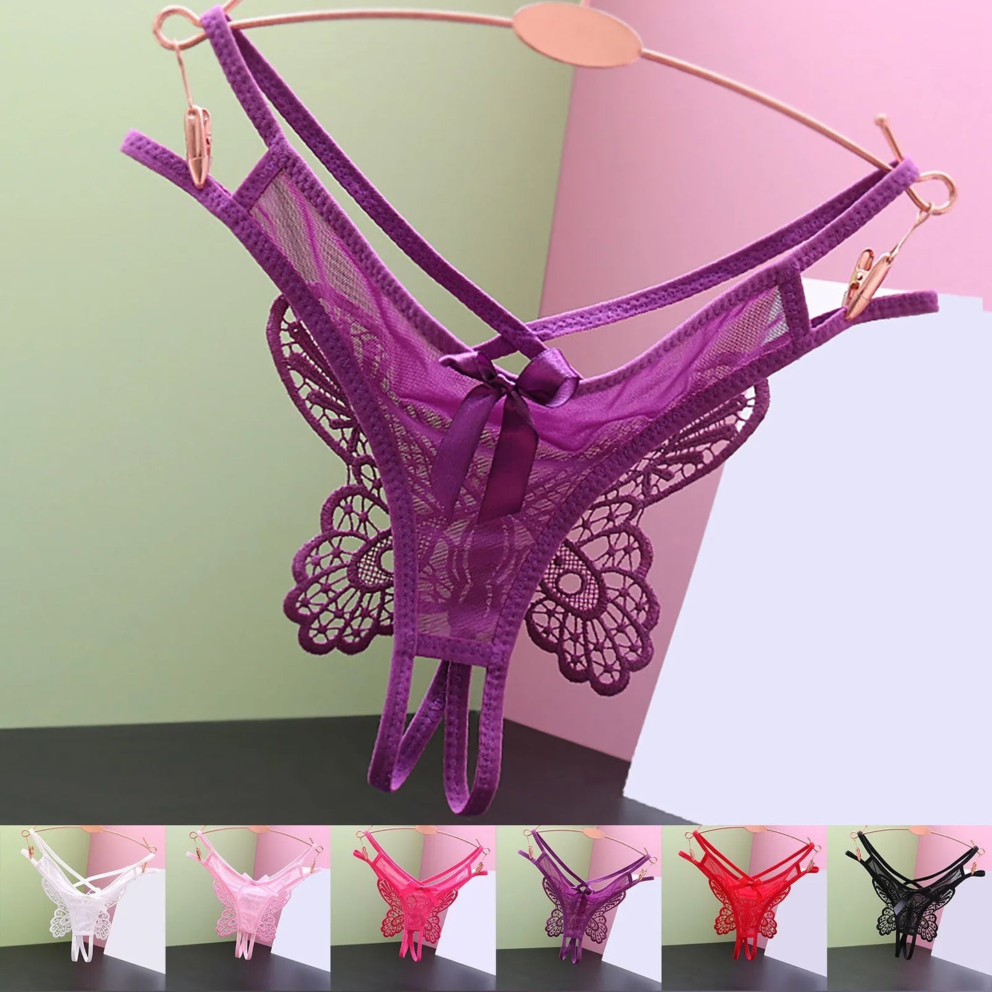 Untamed Womens/Unisex Panty Play Collection: Butterfly Open Crotch