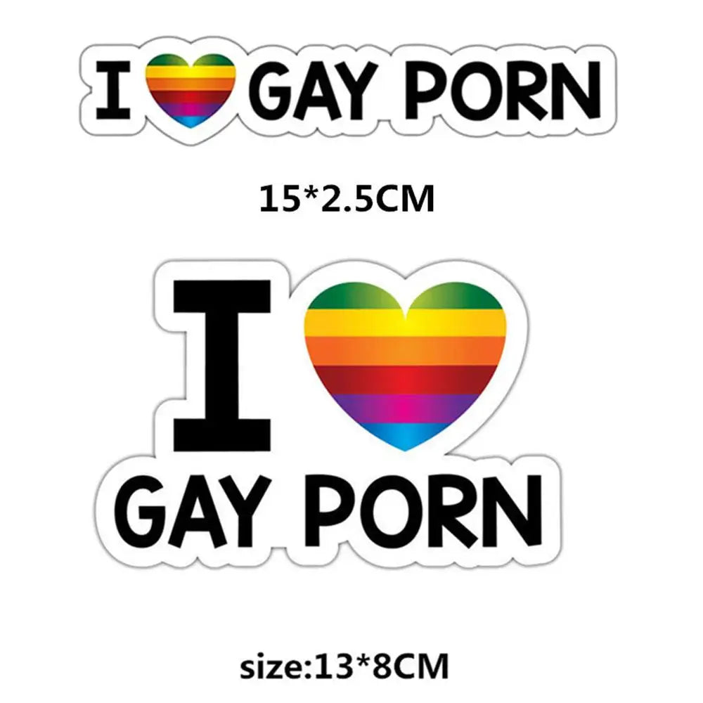 Untamed Paper Goods: I Love Gay Porn Car Decal/Sticker 13x8cm