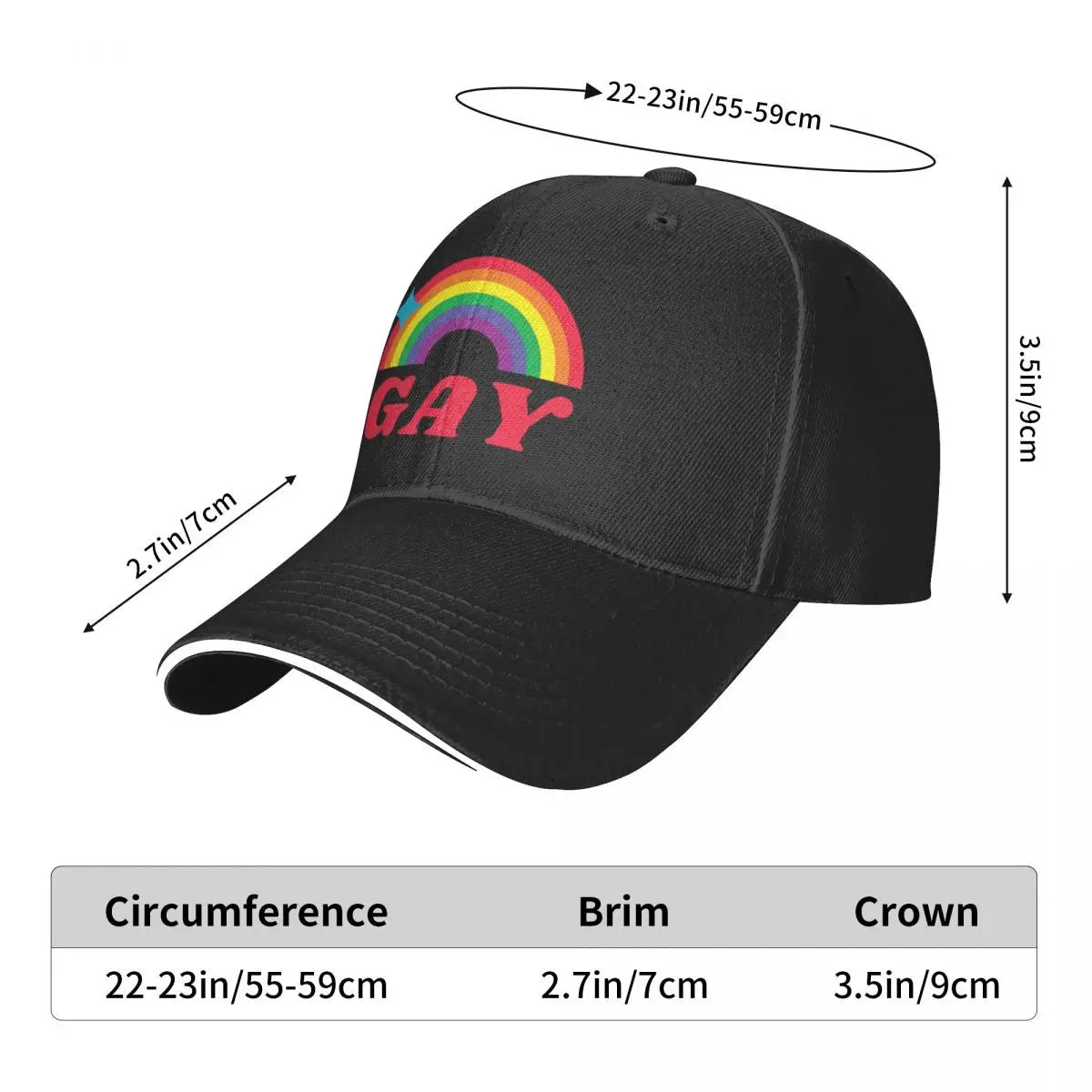 Gay pride, rainbow LGBT Baseball Cap Golf Hat Man Golf Hat Fishing cap dad hat Men's Luxury Women's