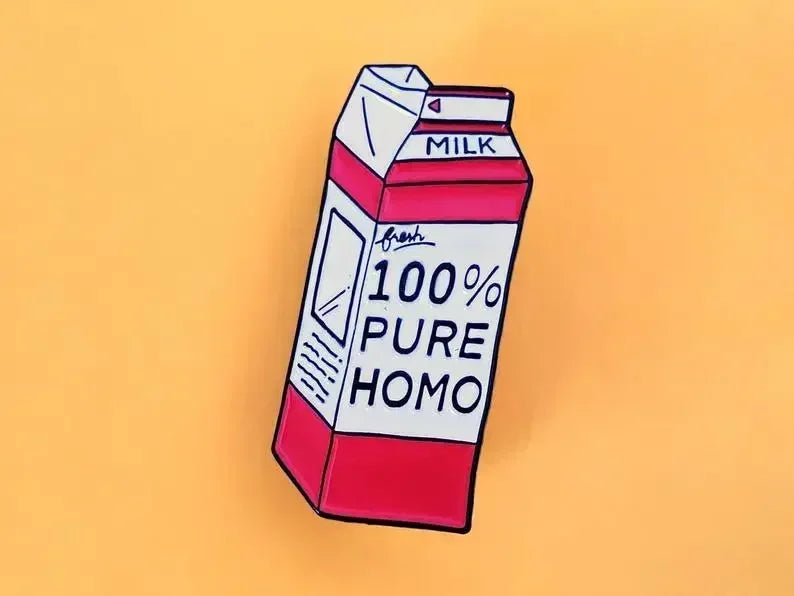 Untamed Accessories: 100% That Homo Milk Gallon Pin