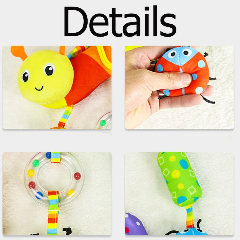 Untamed Pride Baby and Child Collection:0-12 Months Rainbow Activity Plush Animal Stroller Hanging Toy for Baby Car Seat, Crib, and Travel