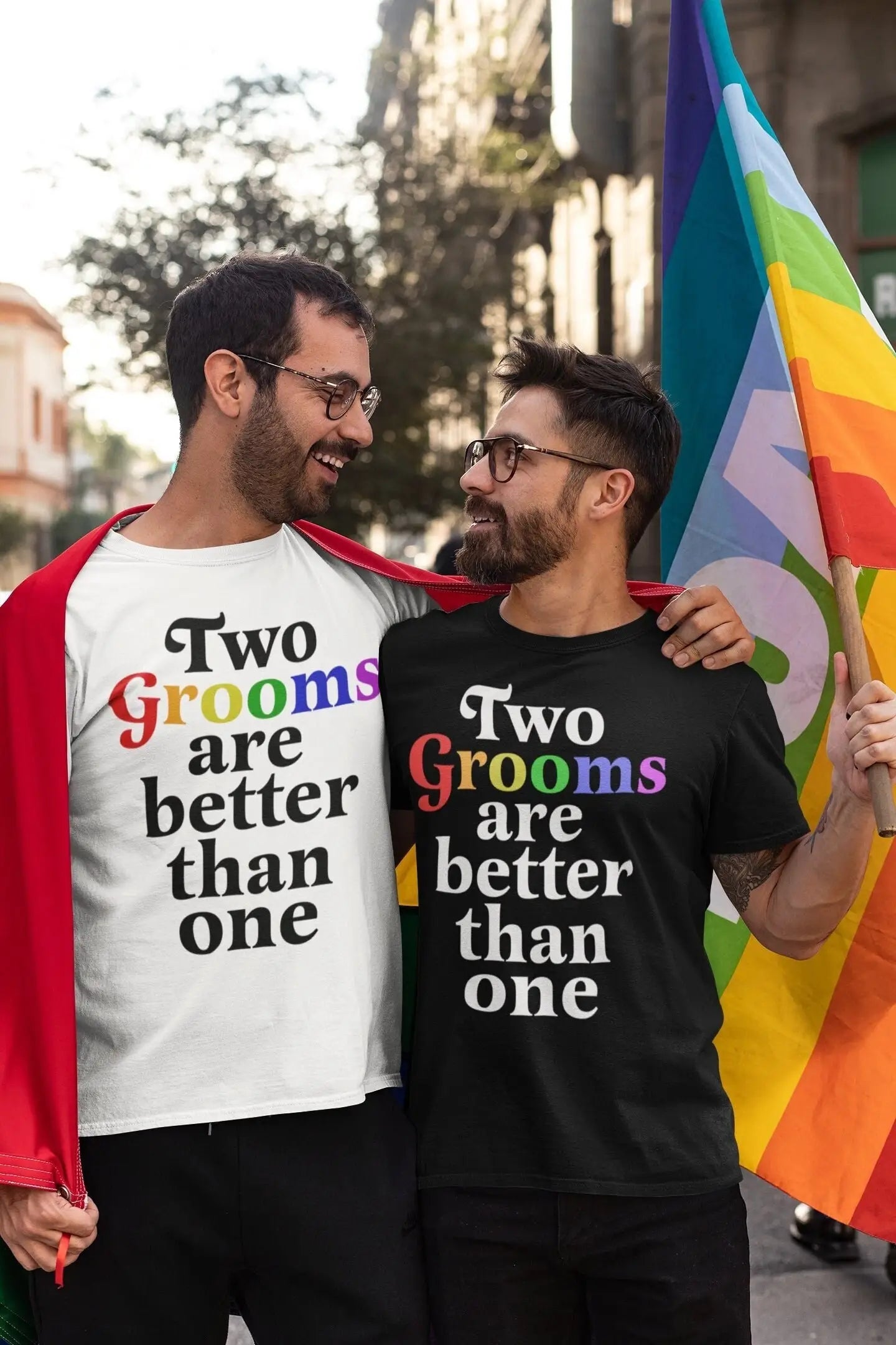 Two grooms are better than one shirt gay couple wedding groom lgbtq bachelor party engagement