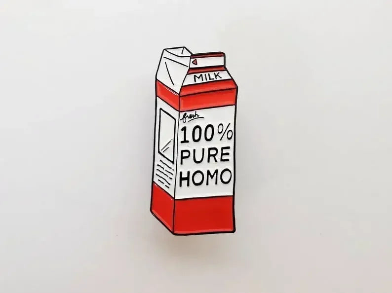 Untamed Accessories: 100% That Homo Milk Gallon Pin